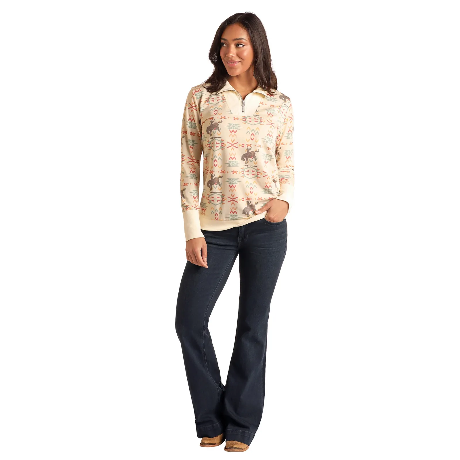 Panhandle Bucking Horse 1/4 Zip Pullover - Image 2