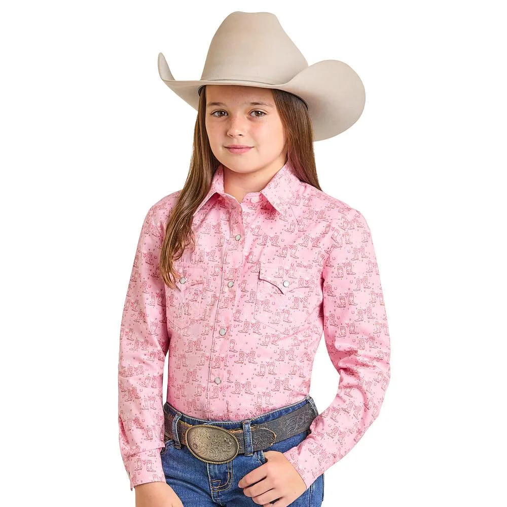 Panhandle Girl's Pink Boot Shirt
