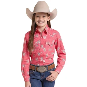 Panhandle Girl's Red Polka Dot Cowboy Snap Shirt
