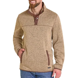 Panhandle Men's Tan Melange Henley Pullover