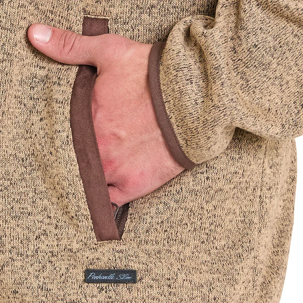 Panhandle Men's Tan Melange Henley Pullover - Image 2