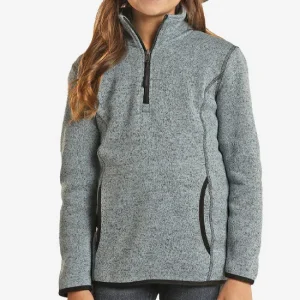 Panhandle Powder River Kids' Baby Blue Melange Pullover