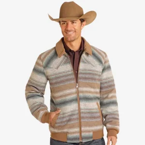 Panhandle Powder River Serpae Wool Bomber Jacket