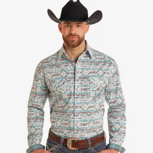 Panhandle Roughstock Distressed Southwest Stretch Shirt