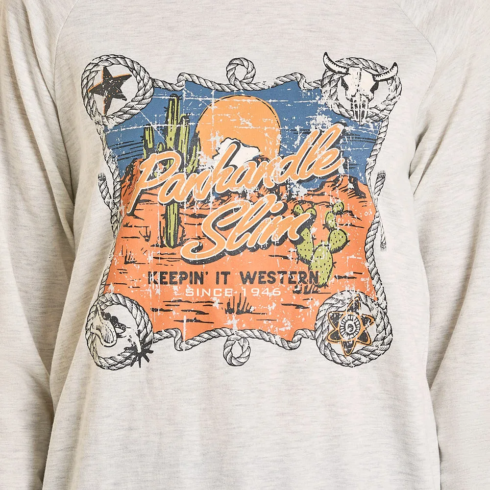 Panhandle Women's Keep It Western Natural Sweatshirt - Image 2