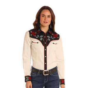 Panhandle Womens Retro Embroidered Snap Shirt