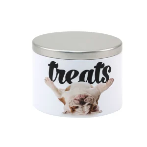 Paw Prints Bulldog Tin Treat Jar