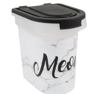 Paw Prints Marble Meow Pet Food Storage Container, 15-lb