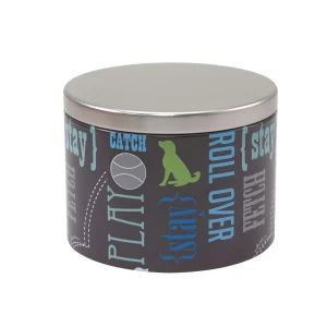 Paw Prints Word Design Tin Treat Jar