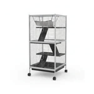 PawHut Rolling Small Animal Cage With Hammock
