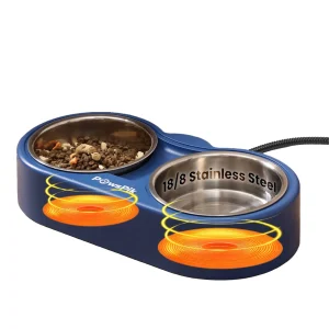 PawsPik Cat Heated Stainless Steel Outdoor Food & Water Bowl