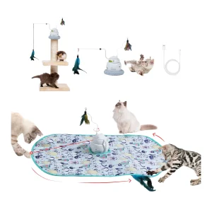 PawsPik Cat Interactive 4-in-1 Laser & Hide & Seek Automatic Exercise Toy - Rechargeable