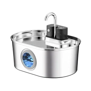 PawsPik Dog & Cat Stainless Steel Battery-Operated Water Fountain - 3.2 L