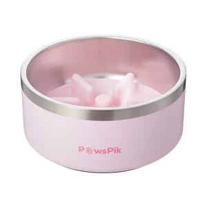 PawsPik Dog Stainless Steel Double Wall Slow-Feed Puzzle Bowl