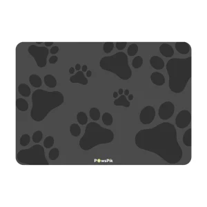 PawsPik Fast-Absorbing Waterproof Non-Slip Rubber Feeding Mat for Dogs & Cats, Pawprint Pattern