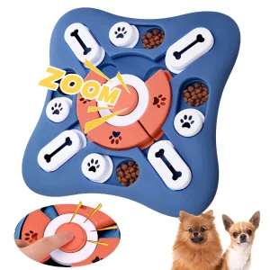 PawsPik Interactive Slow Feeder Treat-Dispensing Puzzle Dog Toy with Squeaker, 10 in