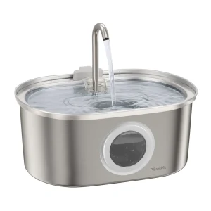 PawsPik SS-01 Stainless Steel Dog & Cat Fountain, 108.2 fl oz