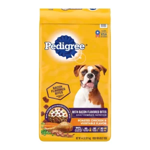 Pedigree Roasted Chicken, Vegetable and Bacon Flavor Bites Dry Dog Food 44lb
