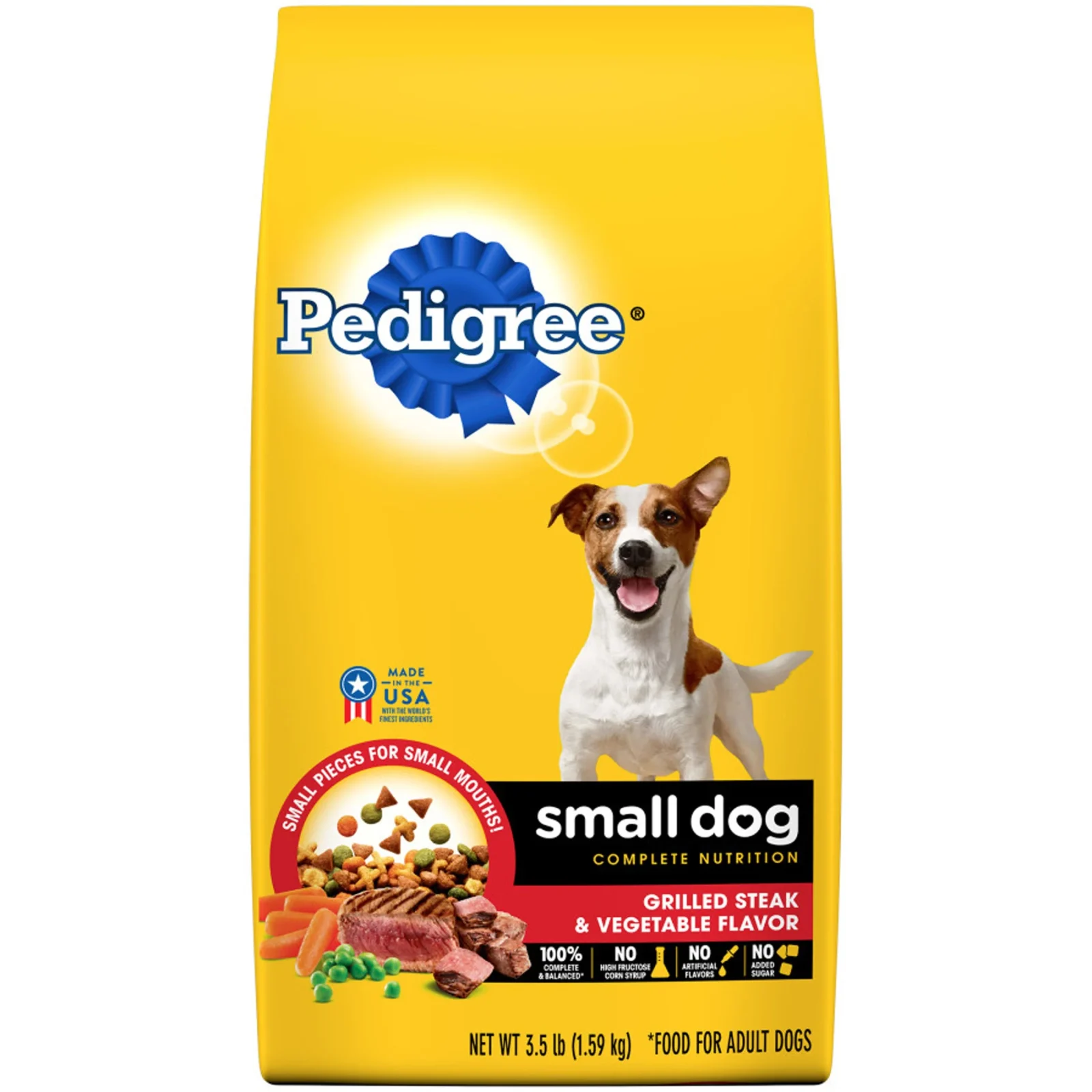 PEDIGREE Small Dog Complete Nutrition Grilled Steak & Vegetable Dog Food 3.5lb