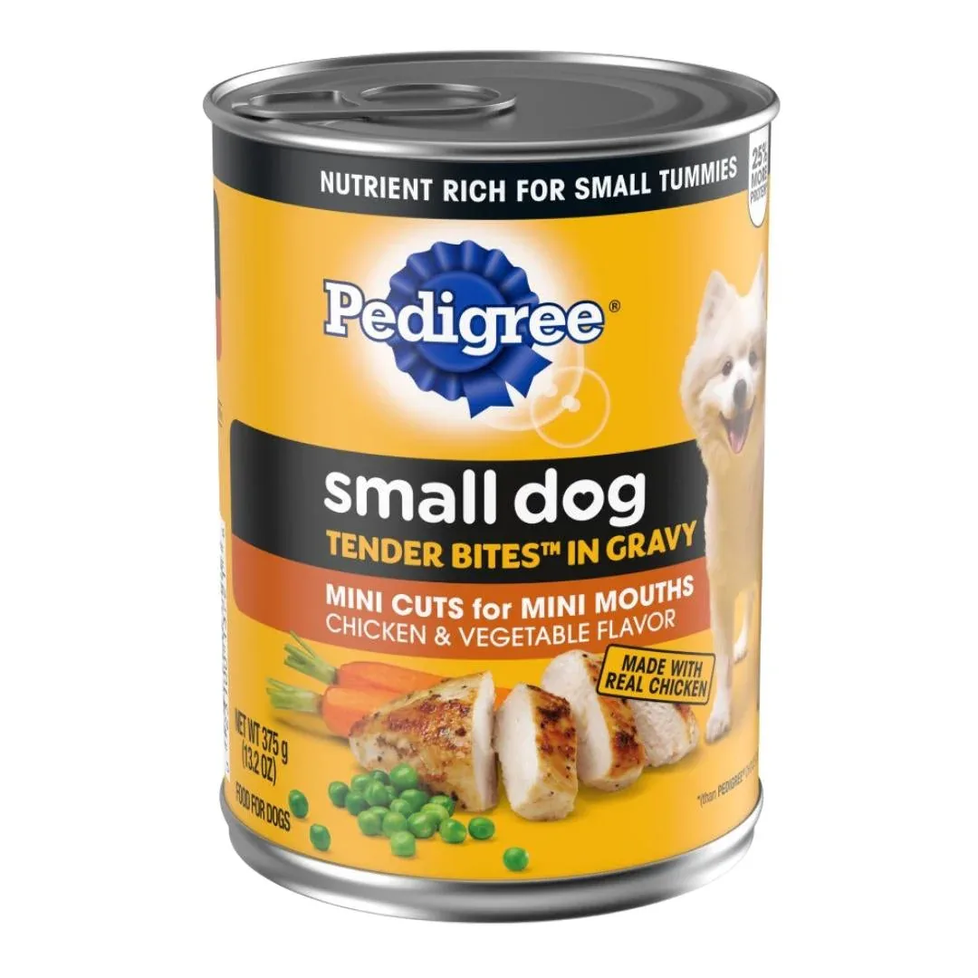 Pedigree Tender Bites in Gravy Chicken&Vegetable Small Dog Can Food 13.2oz/12ct
