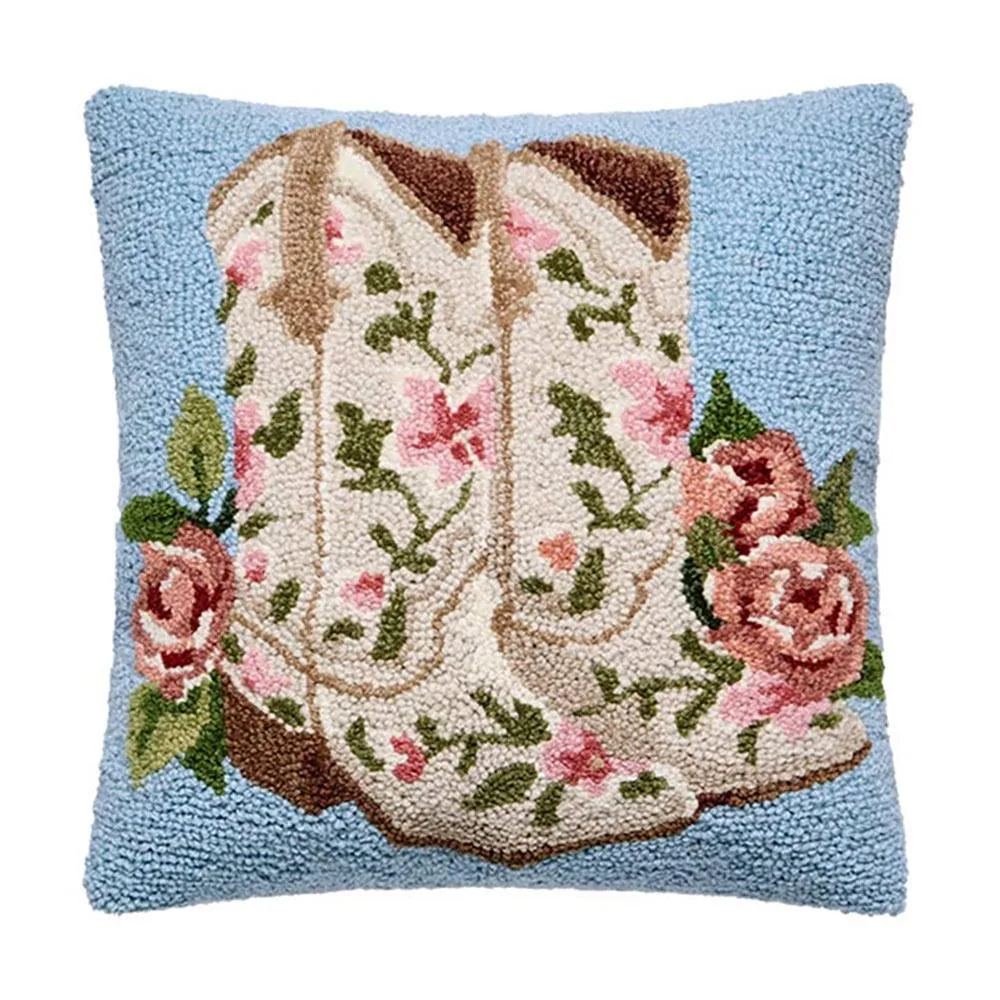 Peking Handicraft Inc. Floral Cowgirl Boots Hook Pillow