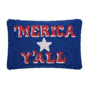 Peking Handicraft Inc. Merica Y'All Hook Pillow Poly Filled
