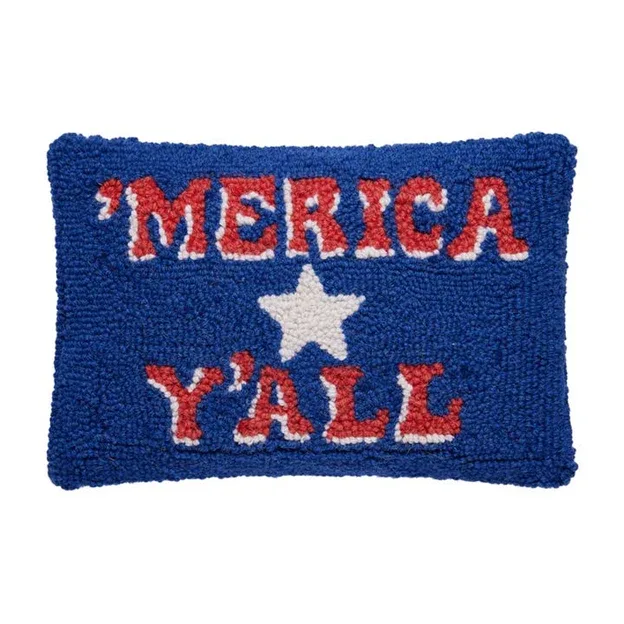 Peking Handicraft Inc. Merica Y'All Hook Pillow Poly Filled
