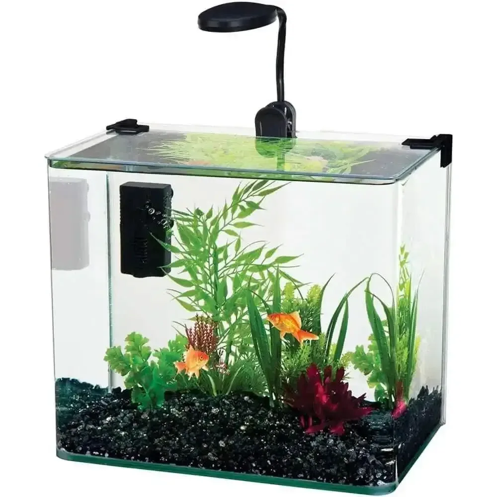 Penn-Plax Water-World Aquarium Kit 3.4 Gallon Desktop Tank