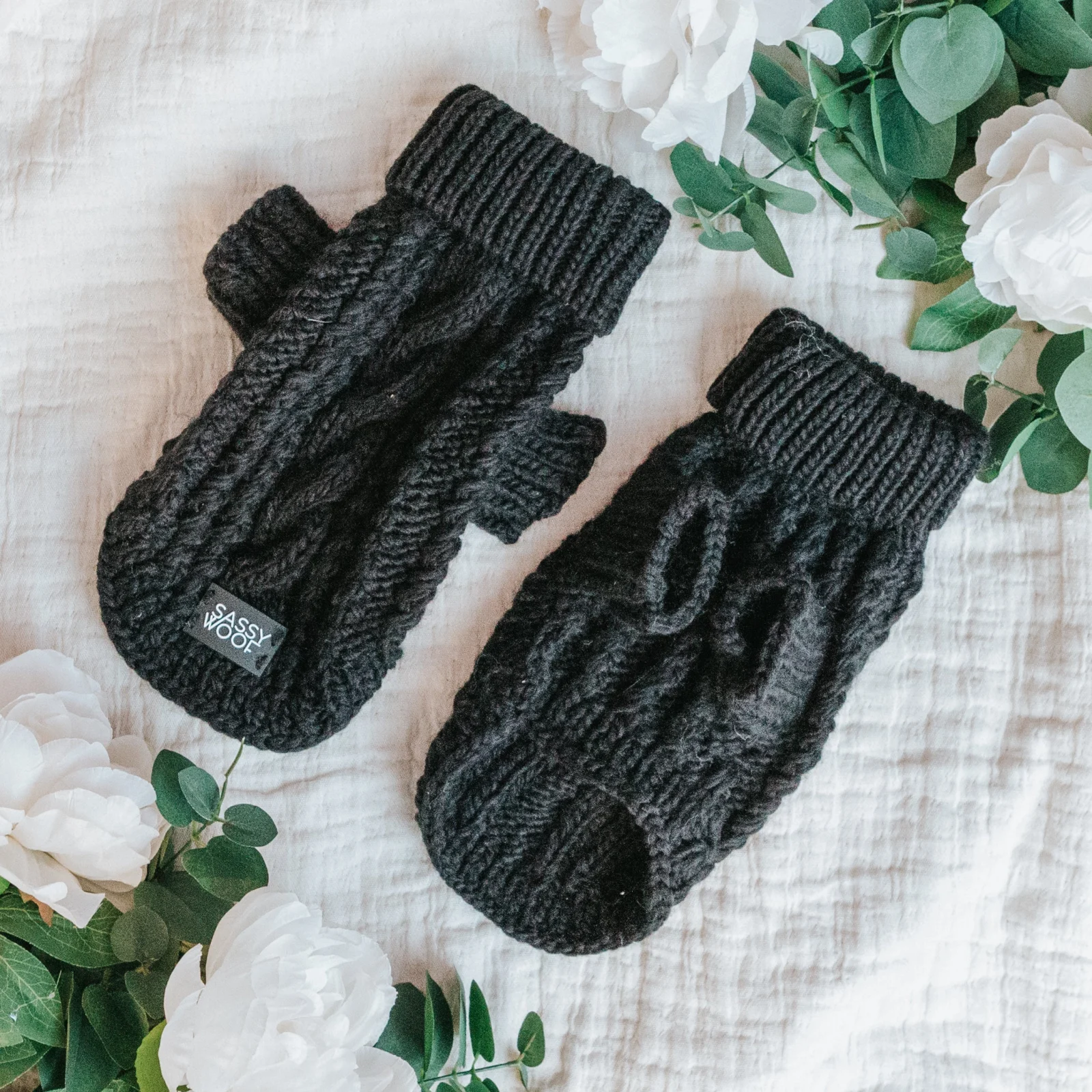 Pet Cable Knit Sweater - Black