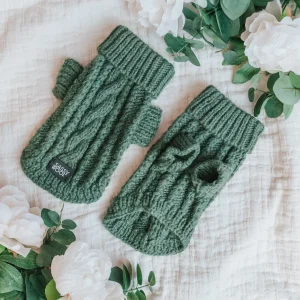 Pet Cable Knit Sweater - Dark Green