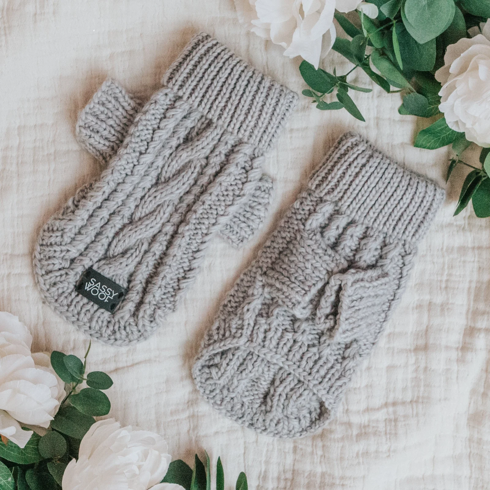Pet Cable Knit Sweater - Gray