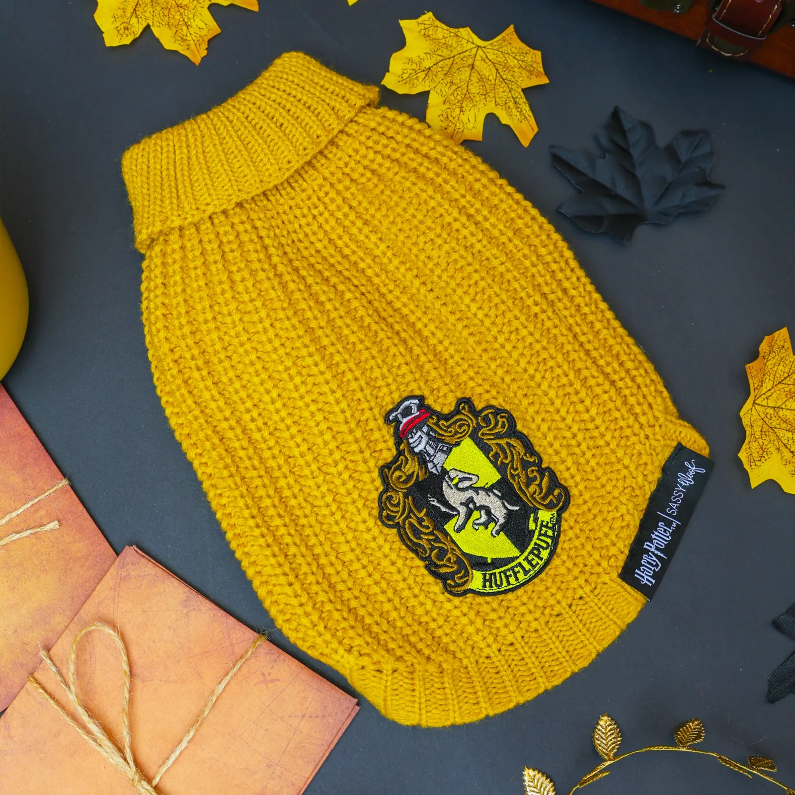 Pet Cable Knit Sweater - Harry Potter™ Hufflepuff - Image 2