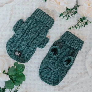 Pet Cable Knit Sweater - Teal
