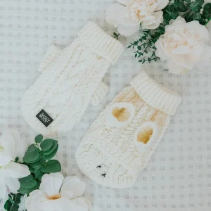 Pet Cable Knit Sweater - White