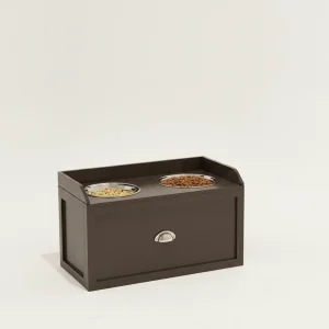 Pet Feeding Station Pet Dish Bowl Set with Storage, 2 Elevated Dog Bowls for Large Sized Dogs, Coffee