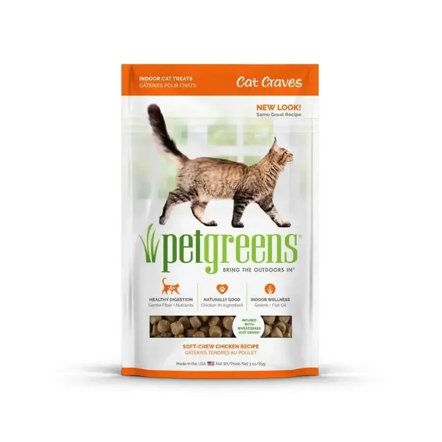 Pet Greens Cat Craves Semi-Moist Cat Soft Treat Chicken 3 oz