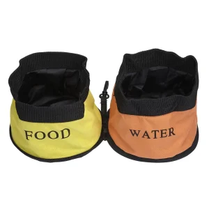 Pet Life Double Bowl Waterproof Travel Pet Bowl