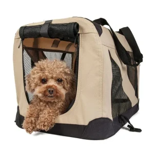 Pet Life Khaki Vista View Collapsible Carrier