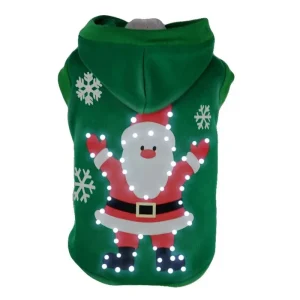 Pet Life LED Hands-Up-Santa Sweater Pet Costume