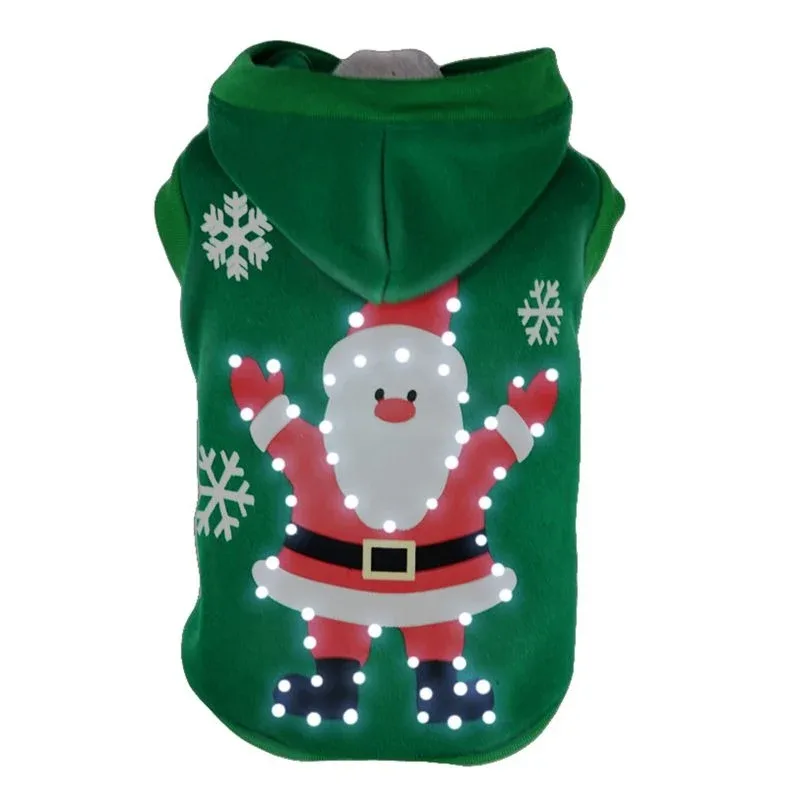 Pet Life LED Hands-Up-Santa Sweater Pet Costume