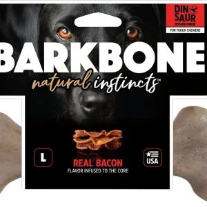 Pet Qwerks Dinosaur Barkbone Bacon Large