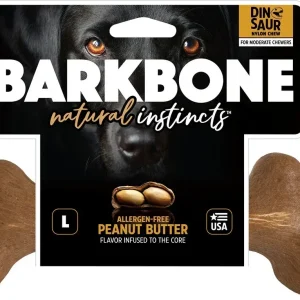 Pet Qwerks Dinosaur Barkbone Peanut Butter Large