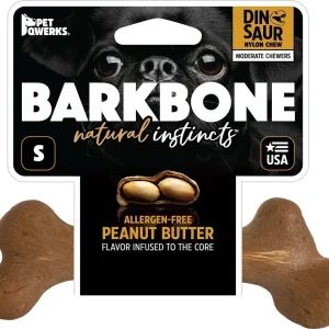 Pet Qwerks Dinosaur Barkbone Peanut Butter Small