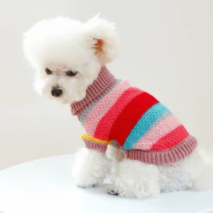 Pet Ring Comfortable Color Stripes Colorful Sweater