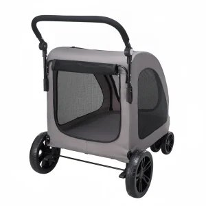 Pet Stroller 4-Wheels Dog Stroller Carrier 160lbs Weight Capacity Portable
