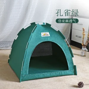 Pet Tent Bed Removable Cat Sofa Basket Canvas Semi-enclosed Cat House Dog Cave Hut Cat Sleeping Bed for Room