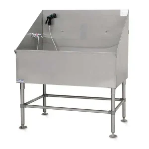 PetLift Stainless Steel Indoor/Outdoor Dog Grooming Tub 48In Left Plumb