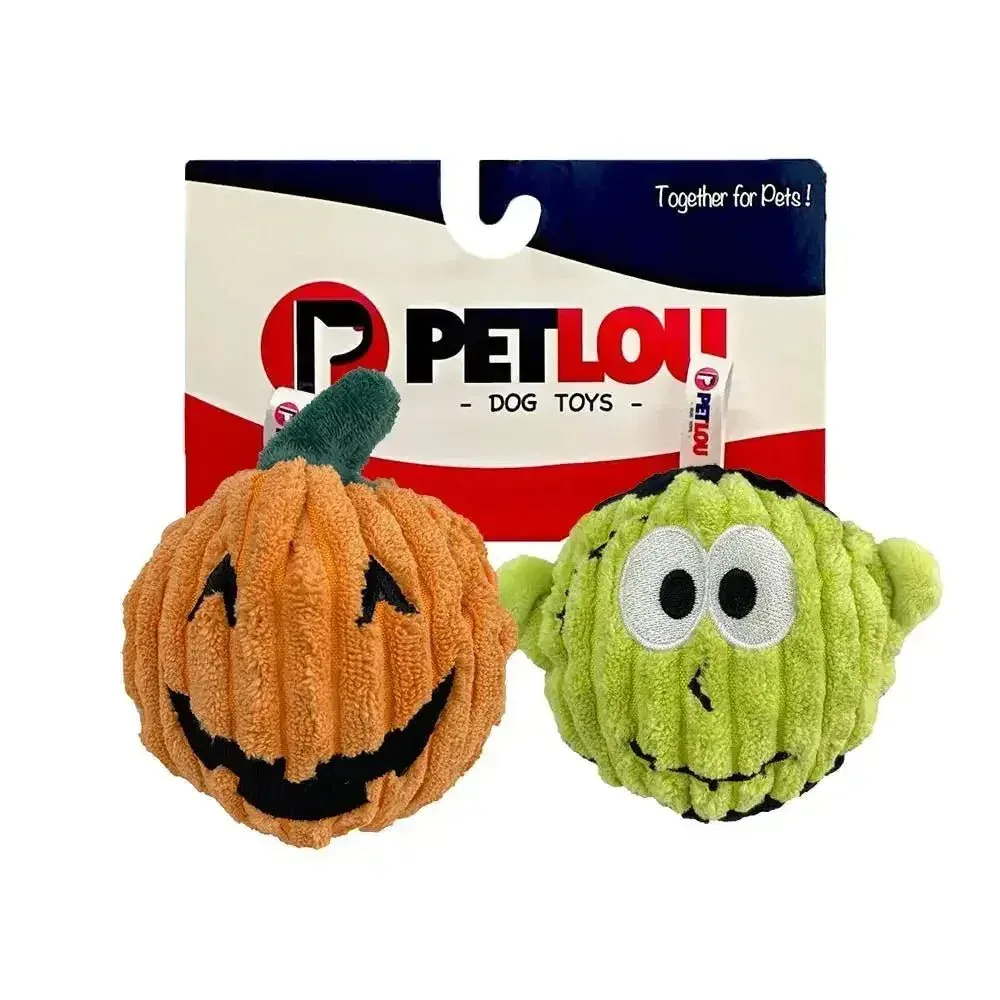 Petlou 4" EZ Squeaky Ball Twin Pack Halloween Dog Toys