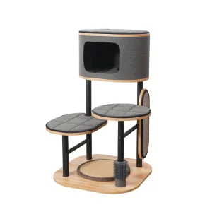 PetPals 37-in Starbz Industrial 4-Level Cat Tree with Condo, Grey