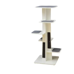 PetPals 45-in Modern Tower 6-Level Cat Tree, White & Grey